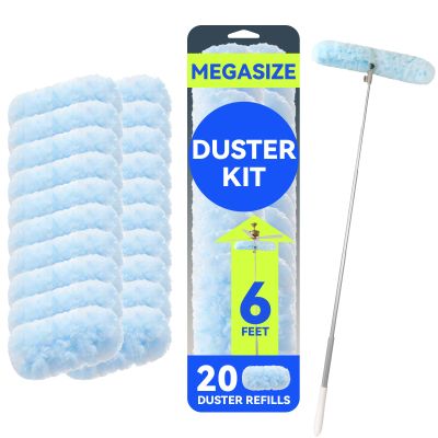 6 ft Extendable Duster Handle with 20 Pcs, Blue