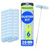6 ft Extendable Duster Handle with 20 Pcs, Blue view 1