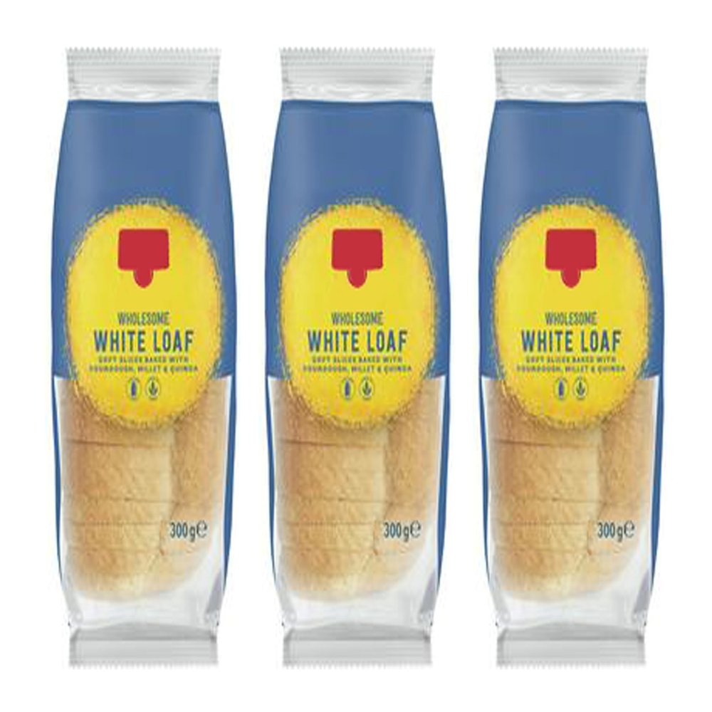 Wholesome Gluten Free White Sliced Loaf with Sourdough, Millet and Quinoa, High Fibre, Lactose Free, Wheat Free, 300g,Pack Of 3
