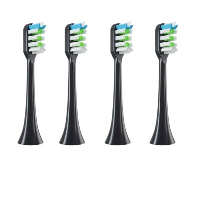 4/6PCS Replacement Brush Heads,Compatible for X1/X3/X3 Pro/X3U/X5/V1/V2/D3/D3 Pro Soft Electric Toothbrush(4Black)