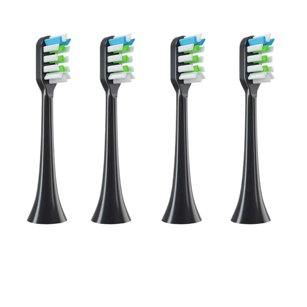 4/6PCS Replacement Brush Heads,Compatible for X1/X3/X3 Pro/X3U/X5/V1/V2/D3/D3 Pro Soft Electric Toothbrush(4Black)