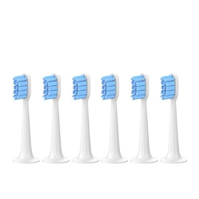 6PCS Replacement Brush Heads Compatible for MIJIA T300/T500/T700 Sonic Electric Tooth Soft Bristle Caps Vacuum Package Nozzles(Care BU 6Pcs)