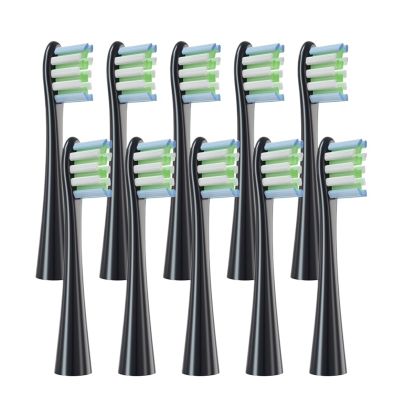 10PCS Brush Head Replacement,Compatible for Electric Toothbrush Soft Bristle X/X PRO/ Z1 Brushes Replaceable(10 Black)