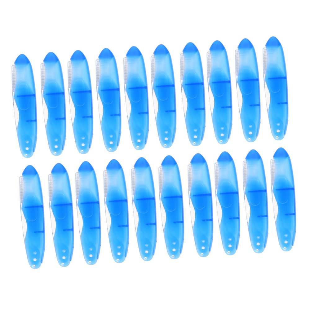 ERINGOGO 20pcs Folding Design Travel Toothbrushes Wear-Resistant Material for Camping Outdoor and Daily Oral Cleaning