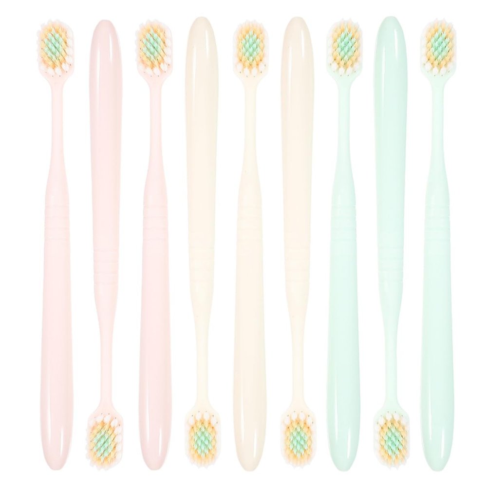 Mikinona 9pcs Soft Bristle Toothbrush Wide Head Gentle Cleaning for Adults Household Use Extra Soft Bristles Non-irritating Oral Care Brushes