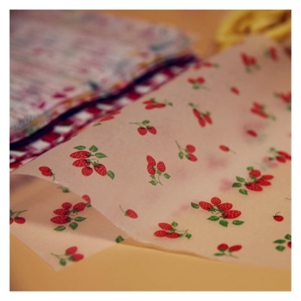 Deli Paper 50Pcs/Lot Wax Paper Grease Food Wrapping for Bread Sandwich Burger Fries Oilpaper Baking Tools(Strawberry-S)