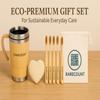 RARECOUNT Bamboo Coffee Tumbler Gift Set Eco-Friendly Reusable Tumbler + Natural Loofah + Bamboo Toothbrush | Sustainable Lifestyle & Wellness Gift view 2