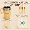 RARECOUNT Bamboo Coffee Tumbler Gift Set Eco-Friendly Reusable Tumbler + Natural Loofah + Bamboo Toothbrush | Sustainable Lifestyle & Wellness Gift view 3