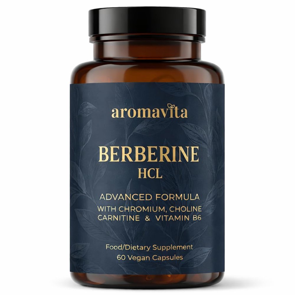 Aromavita Berberine 97% HCl with Chromium & Choline, 60 Capsules