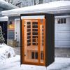 Fogukier Outdoor Sauna Cover,Weatherproof Portable Protection - Sauna Box Cover - for Home Yard Patio Backyard Deck Poolside Courtyard Landscaping Park Garden view 3