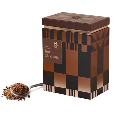 Motif Hot Chocolate Tin - Hot Choc Gift Set, Luxury Gifts for Fathers Day with Premium Velvety Winter Drink Cocoa Blend, Ideal Seasonal Treat, 45% Cocoa Powder Tin - Double Chocolate
