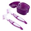 HEMOTON Denture Brush and Braces Holder Box Set with Double-Sided Cleaning Brush and Portable Storage Case for Travel Camping Oral Care Deep Purple view 1