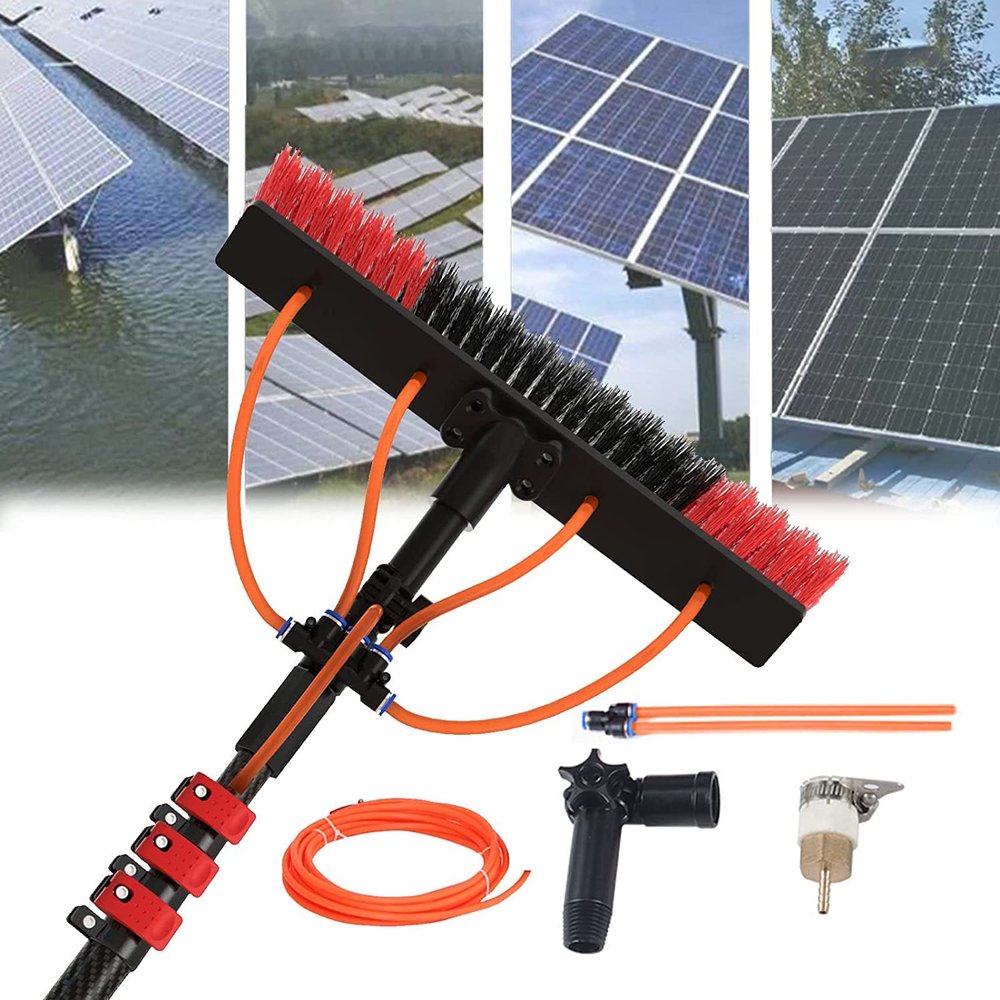 18FT Water Fed Pole Kit - Lightweight Window Cleaning Brush & Solar Panel Cleaner - Ideal Outdoor Washing Tool for Home & Business - Effortless Reach & Streak-Free Shine