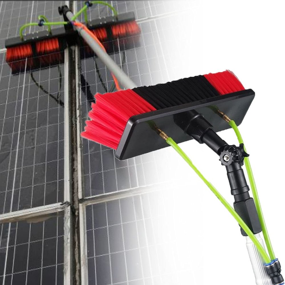23ft Telescopic Solar Panel Cleaning Kit - Water-Fed Brush System for Efficient Solar PV Maintenance Ideal for Home & Commercial Use Easy to Use and
