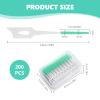 200 PCS Interdental Brushes Green, Dental Floss Sticks, Soft Silicone Tooth Picks Floss Sticks for Oral Cleaning Protecting Teeth view 2
