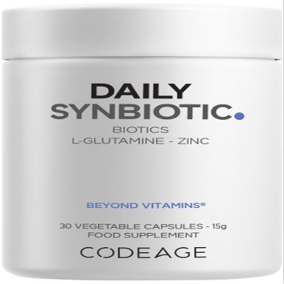 Codeage Daily Synbiotic, Lactobacillus, L-Glutamine, Shelf Stable, 30 Cap