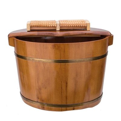 ASerZenith Wooden Barrel Foot Spa Foot Soak Bucket, Foot Basin For Adults, Foot Bath Spa Tub, Foot Tub For Soaking Feet, Wood Bucket For Pedicure