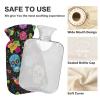 Skulls Flowers Black Hot Water Bottle with Velvet Cover Hot Water Bag for Foot Bed Warmer Pain Relief Medium view 4