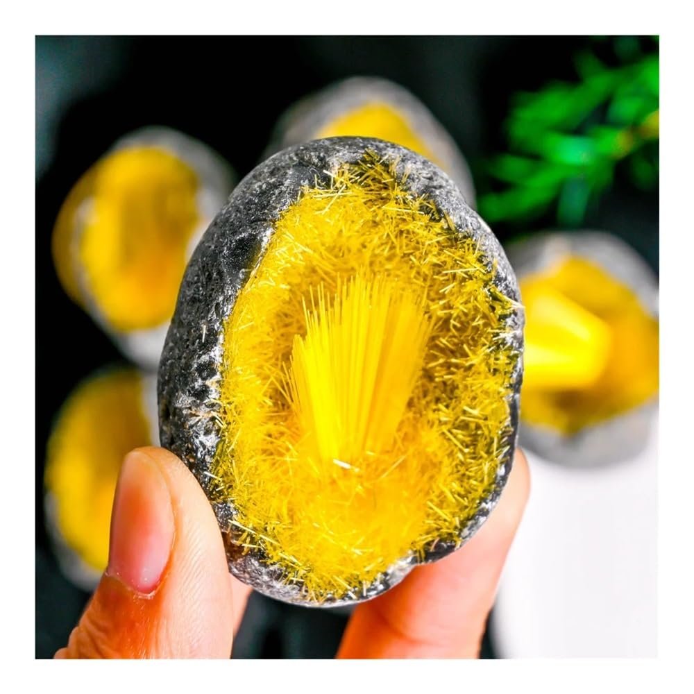 ITCLEYMDZV 100-150g 1pc of Yellow geode geode eggs