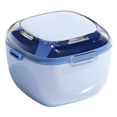 Denture Cleaning Case - Double-Layer False Teeth Container Travel, Leak-Proof Retainer Container for Cleaning, Denture Bath Cup Mouth Guard Case with Lid and Double Side Handles for Home Offices Car