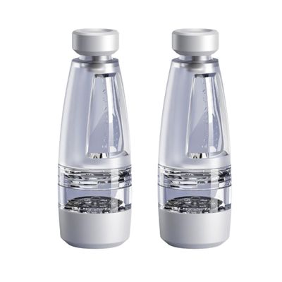 2PCS Professional Scalp Massage Dispenser Bottle with Roller Ball, Controlled 1ml Liquid Application, 3.2cm Diameter, 9cm Height, Clear and White (10ml)