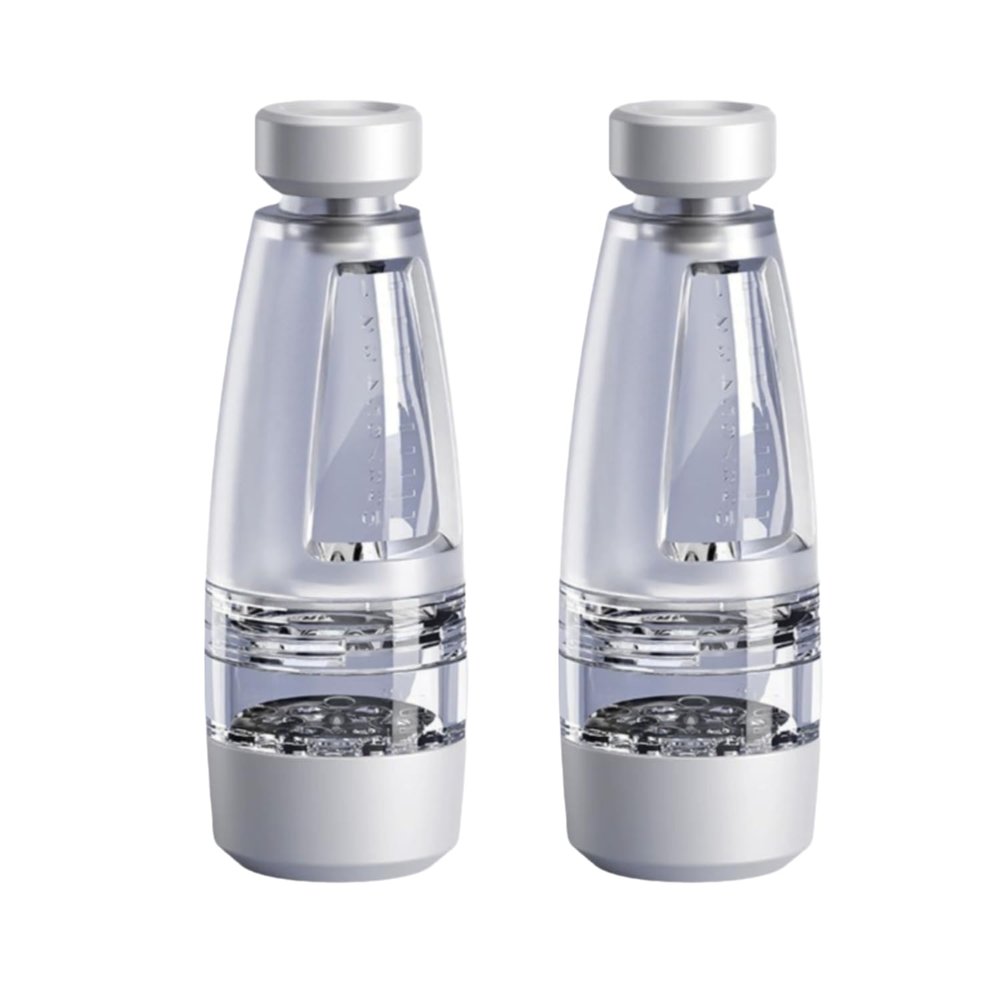 2PCS Professional Scalp Massage Dispenser Bottle with Roller Ball, Controlled 1ml Liquid Application, 3.2cm Diameter, 9cm Height, Clear and White (10ml)