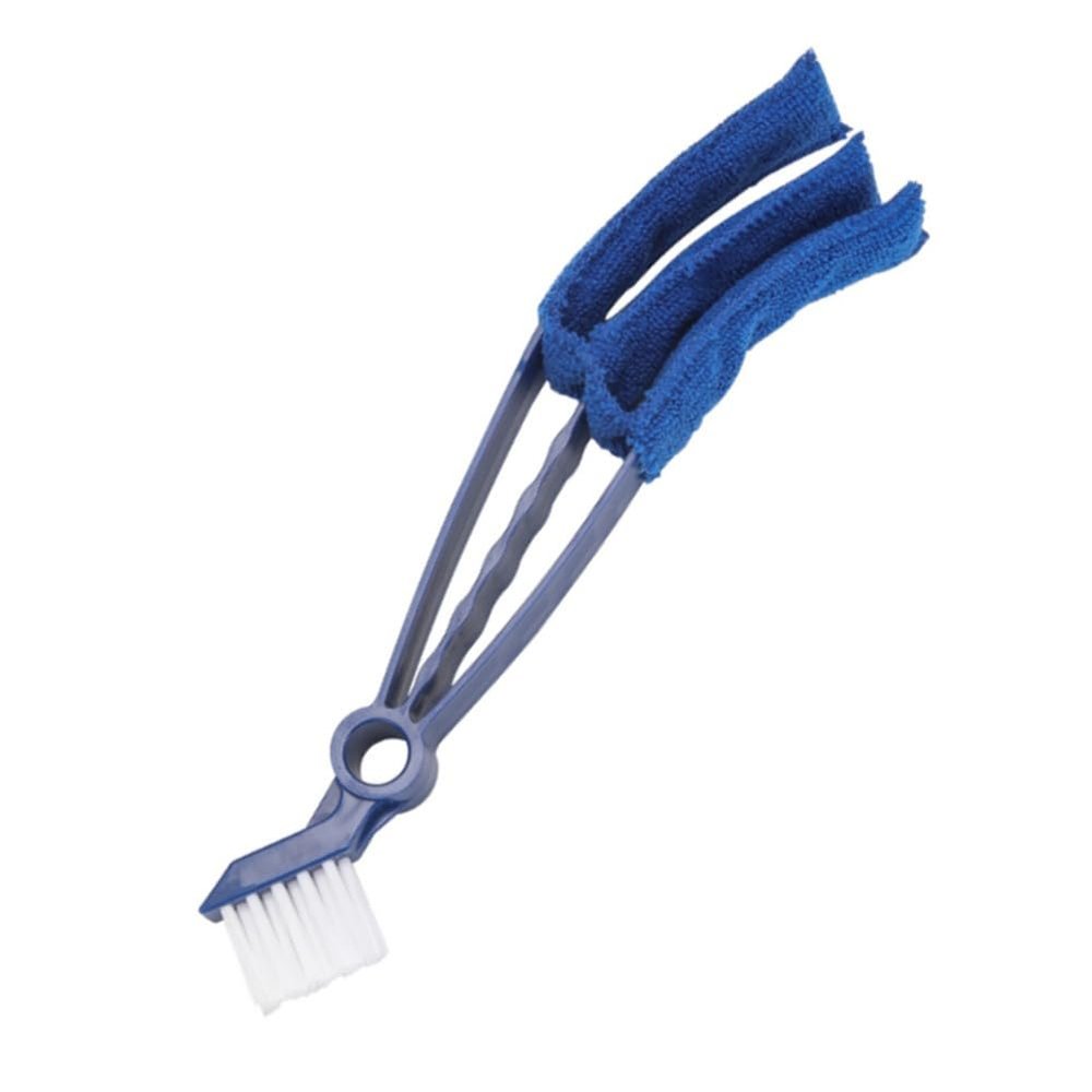 Window Blind Cleaner Duster Brush,2 in 1 Dual Brush Head,Shutter Cleaning Brushes Tool with Microfiber Sleeves for Home Kitchen Bathroom Car Vents (Royal Blue)