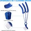 Window Blind Cleaner Duster Brush,2 in 1 Dual Brush Head,Shutter Cleaning Brushes Tool with Microfiber Sleeves for Home Kitchen Bathroom Car Vents (Royal Blue) view 3