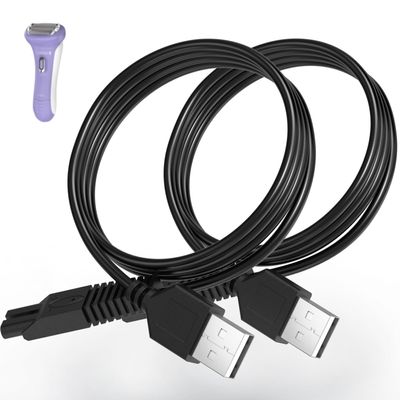 2 Pack USB Charging Cable for Remington Electric Shaver Model WDF5030A, WDF4816NA, WDF4821US, WDF4825 Only Womens Electric Shaver & Trimmer Replacement Charger Cord, Black