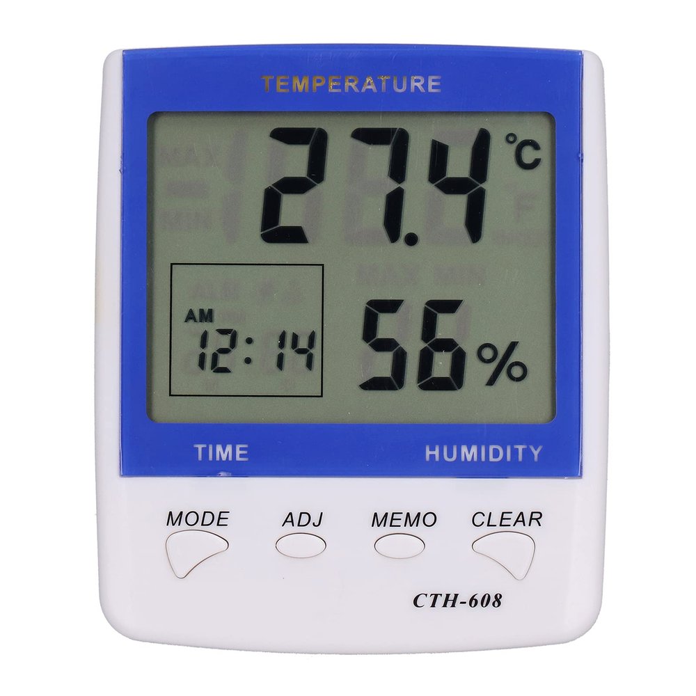 YWBL-WH UA608 Thermometer, ABS Material, Large LCD Display, Accurate Indoor Temperature and Humidity Monitor for Home Use