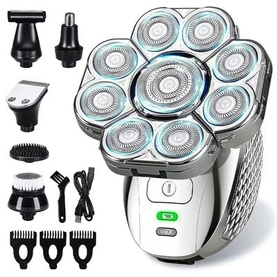 Aboiled Upgraded 9 Floating Heads 4D Head Shaver for Bald for Men, 6-in-1 Rechargeable Waterproof Wet Dry for Bald Head Trimmer
