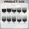 10 Pcs Hair Clipper Guards, Professional Hair Clipper Combs Guides Replacement, 10 Sizes, 1/16 to 1 Size Range, Compatible with Most Clippers Trimmers (Black) view 2