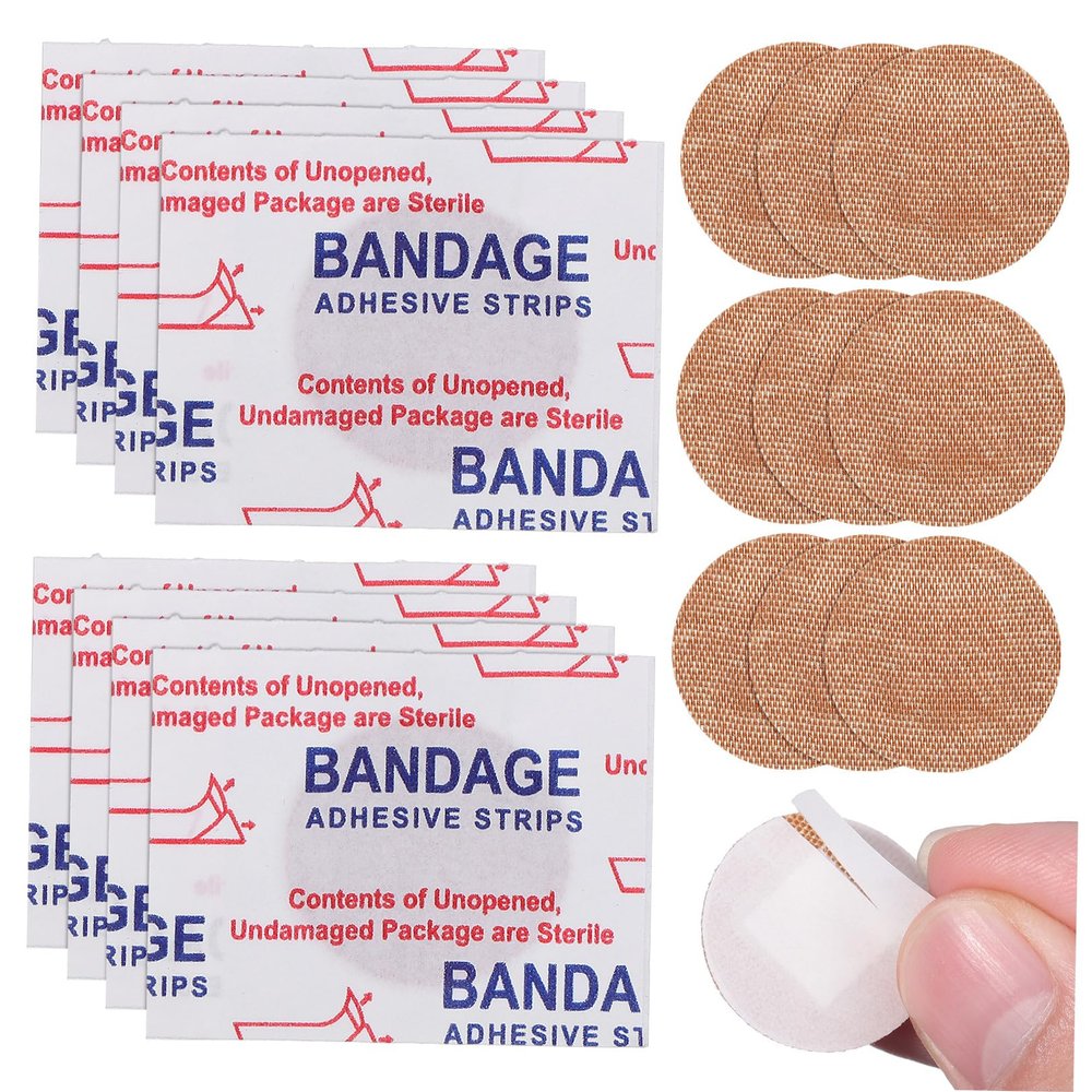 TEMPNAP Breathable Round Plasters 50pcs, 22mm Fabric Wound Care Stickers for Finger Joints and Fingertips, Waterproof and Flexible for Sports and Outdoor Activities