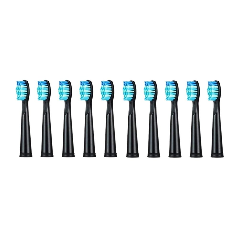 5-10Pcs Replacement Brush Heads Compatible for Fairywill Electric Toothbrush FW/SG 507/508/515/551/917/959/908 Dupont Bristle Brush(10pcs Black)