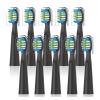 10PCS FW-E11 E10 E6 D7S Electric Toothbrush Replacement Brush Heads,Compatible for Fairywill, E11 Electric Toothbrush(10PCS Black) view 1