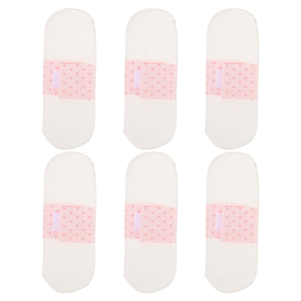 Beavorty 6pcs Washable Sanitary Napkins for Women Reusable Cotton Period Pads Overnight Absorbent Panty Liners Cotton Sanitary Pads for Daily Use