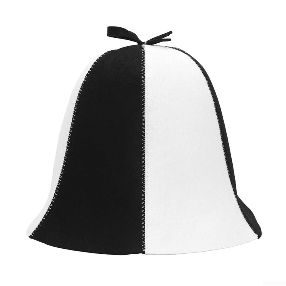 Felt Sauna Hat for Scalp and Ear Protection to Prevent Headaches and Promote Relaxation During Sauna Use (1pc black/white)