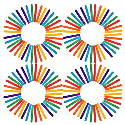 FOMIYES 400pcs Colorful Jumbo Ice Lolly Sticks Wood Craft Making Sticks for Boys and Girls Art Supplies Ice Lolly Craft for School Projects