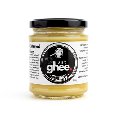 Just Ghee Cultured Ghee 150g | Made from Cultured (Fermented) Grass Fed Butter | Rich & Aromatic Clarified Butter | High Smoke Point Cooking Fat