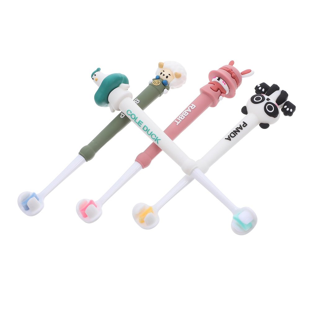 CHICAMPERA 4pcs Toothbrush with Three-Sided Soft Bristles for Gentle Cleaning Ergonomic Easy Grip Handle for Little Hands Manual Toothbrush for Sensitive Gums and Tooth Transition Phase