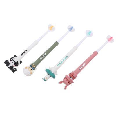 PAMINGONO 4pcs Boy Girl's Three-Sided Toothbrush Soft Bristles Gentle Oral Care for Boys and Girls Toddlers Girl Finger Brushing