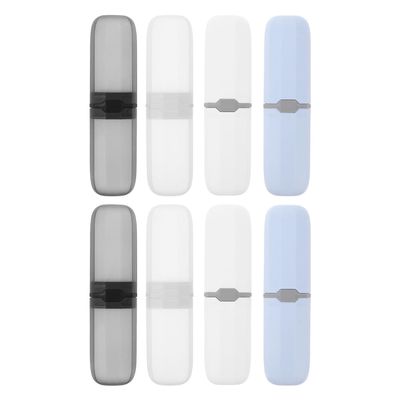 8pcs Detachable Toothbrush Case Portable Falt Toothbrush Sample Toothpaste Containers for Hiking Business Trip Camping Toiletry Bag