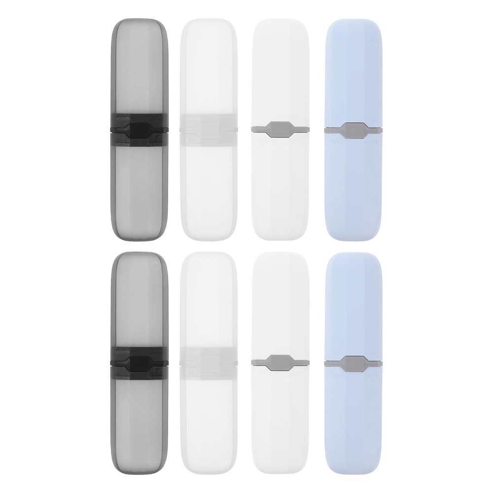 8pcs Detachable Toothbrush Case Portable Falt Toothbrush Sample Toothpaste Containers for Hiking Business Trip Camping Toiletry Bag