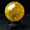 HDKYSWBUEJ Yellow Crystal Ball Citrine Sphere Stone Crafts Gemstones for Home Decoration Feng Shui Scrying Sculpture Figurine,120mm view 4