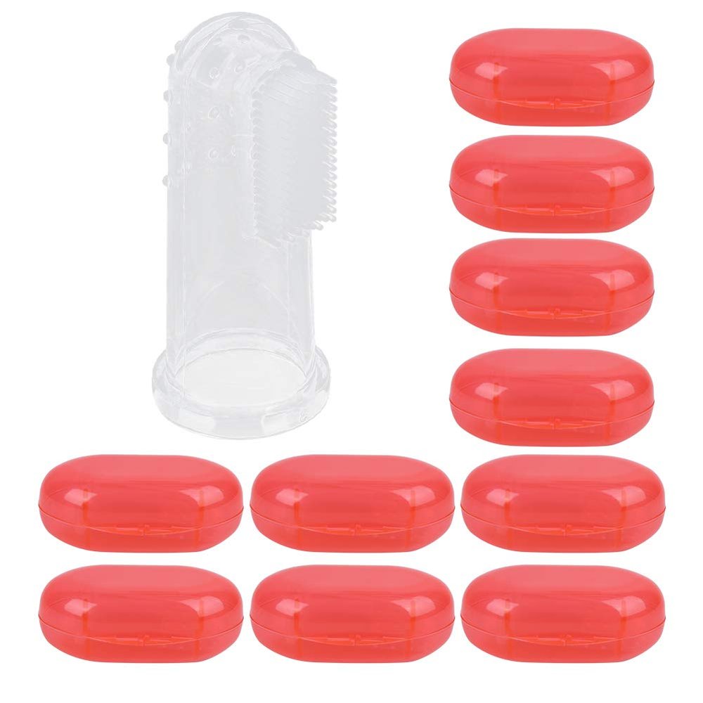 CFTGIW 10pcs Baby Finger Toothbrush Infant Silicone Soft Finger Toothbrushes for NewbornYellow Cover Can Cleaned Strong High Food and Any Not Contain Highly Safe and Baby (#3)