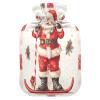 Santa Claus Plaid Hot Water Bottle with Soft Fleece Cover Hot Water Bag for Neck and Shoulder Pain Relief Hot and Cold Therapies-S view 1