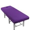 10pcs Elastic Satin Stripe Massage Table Fitted Bed Sheet Full Cover Rubber Band SPA with Hole(Dousha,190x80) view 2