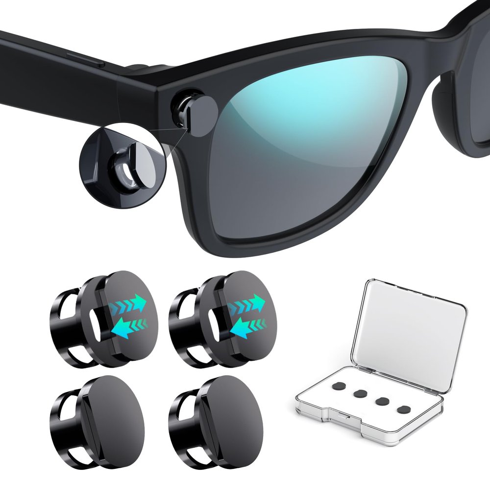 4 Pack LED Light Blocking Covers for Ray-Ban Meta Wayfarer/Skyler/Headliner Gen2/Oakley Meta HSTN Smart Glasses Accessories Adjustable LED Cover for Meta Glasses Easy Block Light Not Affect Recording