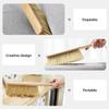 TEHAUX Comfortable Hand Brush for Sweeping Tiny Particles Soft Upholstery Dusting Brush with Wood Handle for Bedroom and Furniture Cleaning view 3
