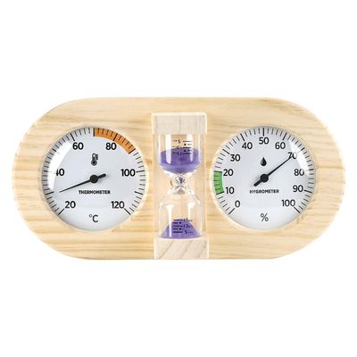 BCOATH Sauna Thermometer Hygrometer with Dual Dial Hourglass Timer Heat and Moisture Resistant Sauna Temperature Monitor for Indoor Steam and Spa